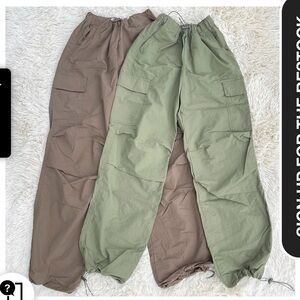 GREEN ONLY parachute cargo pants